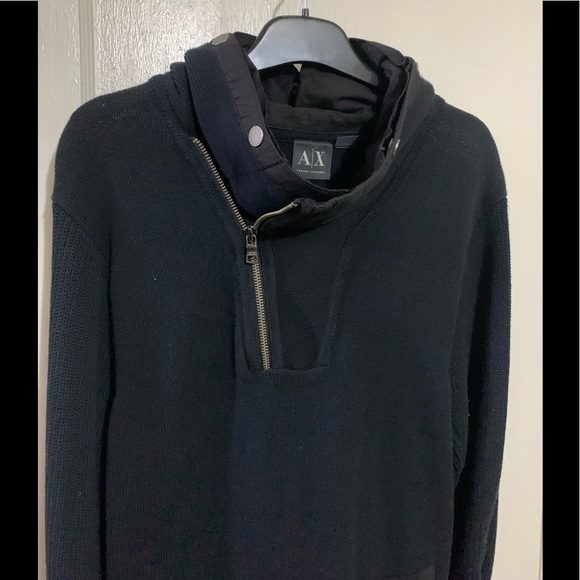 AX Armani Exchange Black Hoodie Sweater, Medium NWOT - Picture 1 of 14